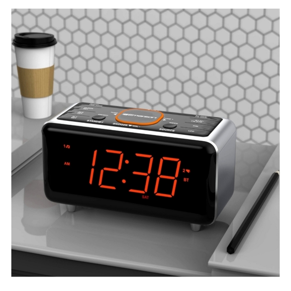 Emerson Radio SmartSet Alarm Clock Radio with Bluetooth Speaker - Picture 2 of 6